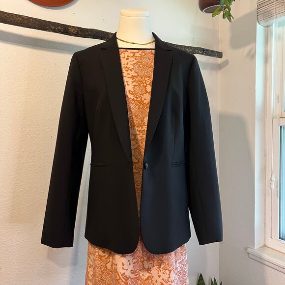 J. Crew Classic Black 100% Italian Wool Single Button Blazer Jacket Size 8 - Picture 8 of 8